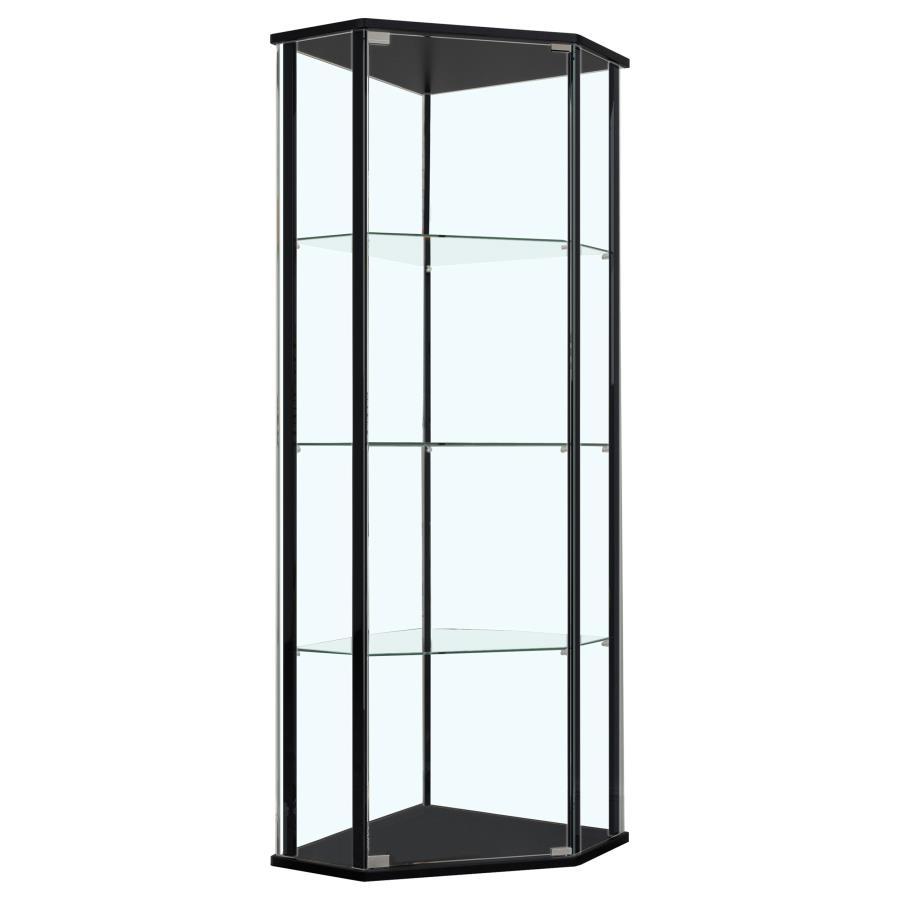 Coaster Fine Furniture Zenobia - 4-Shelf Curio Cabinet Display Case - Black | Meri Furniture