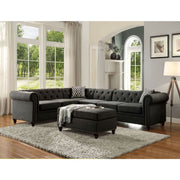 ACME Aurelia II - Ottoman - Charcoal Linen | Meri Furniture