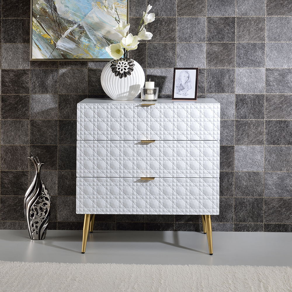 ACME Maisey II - Dresser - White & Gold | Meri Furniture