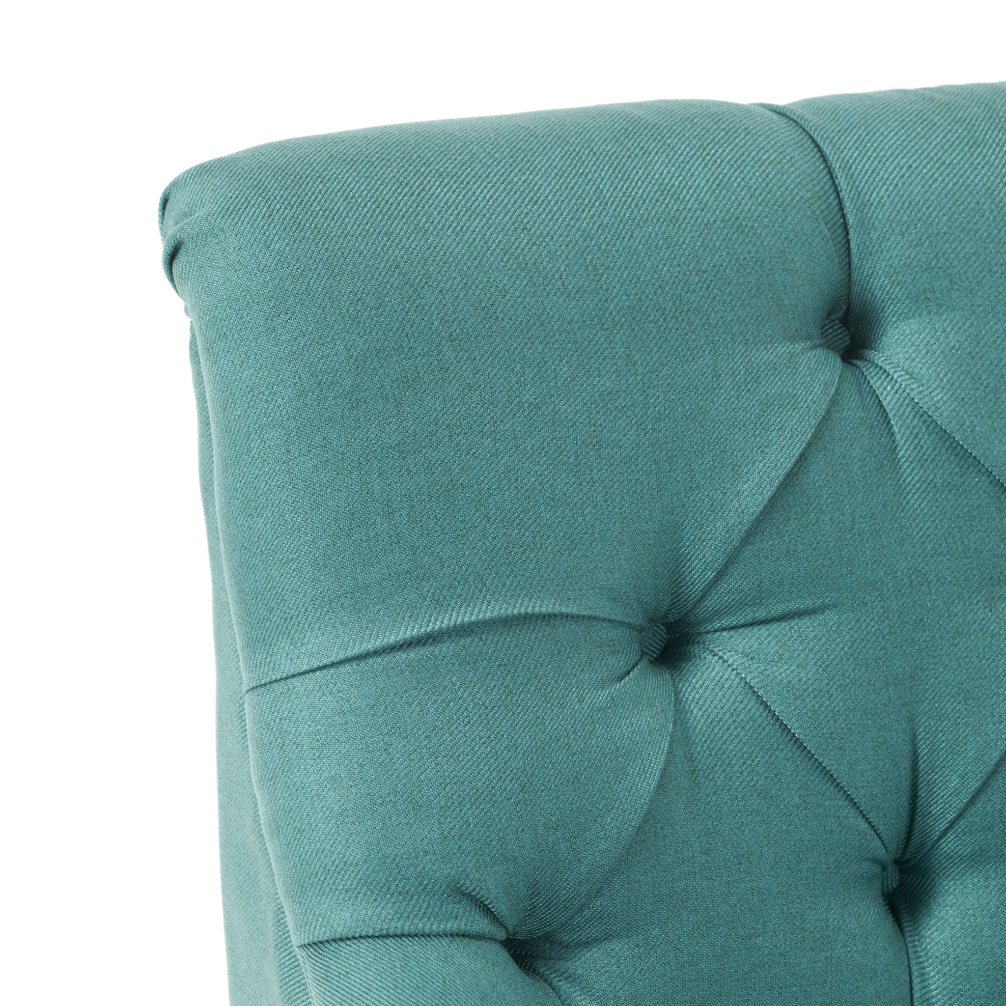 Nicole - French Style Upholstered Loveseat With Tufted Backrest - Teal