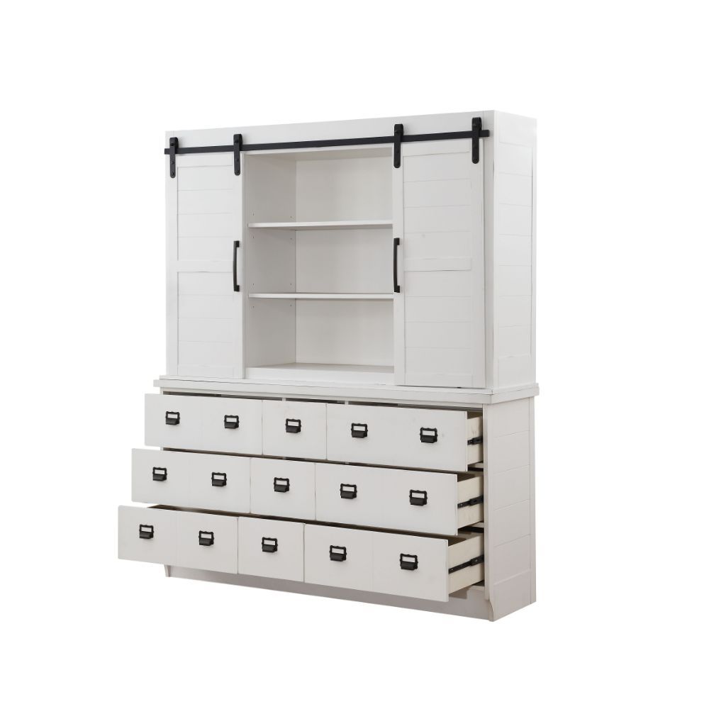 ACME Renske - Hutch & Buffet - Antique White | Meri Furniture