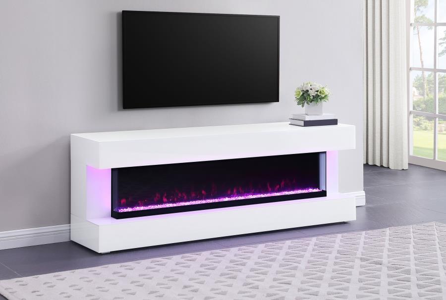 Coaster Fine Furniture Vallerie - TV Stand With Visual Flame Box | Meri Furniture