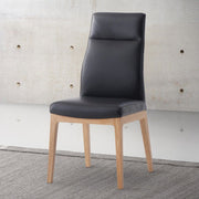Raquan - Side Chair Set of 2) - Black Leather & Walnut