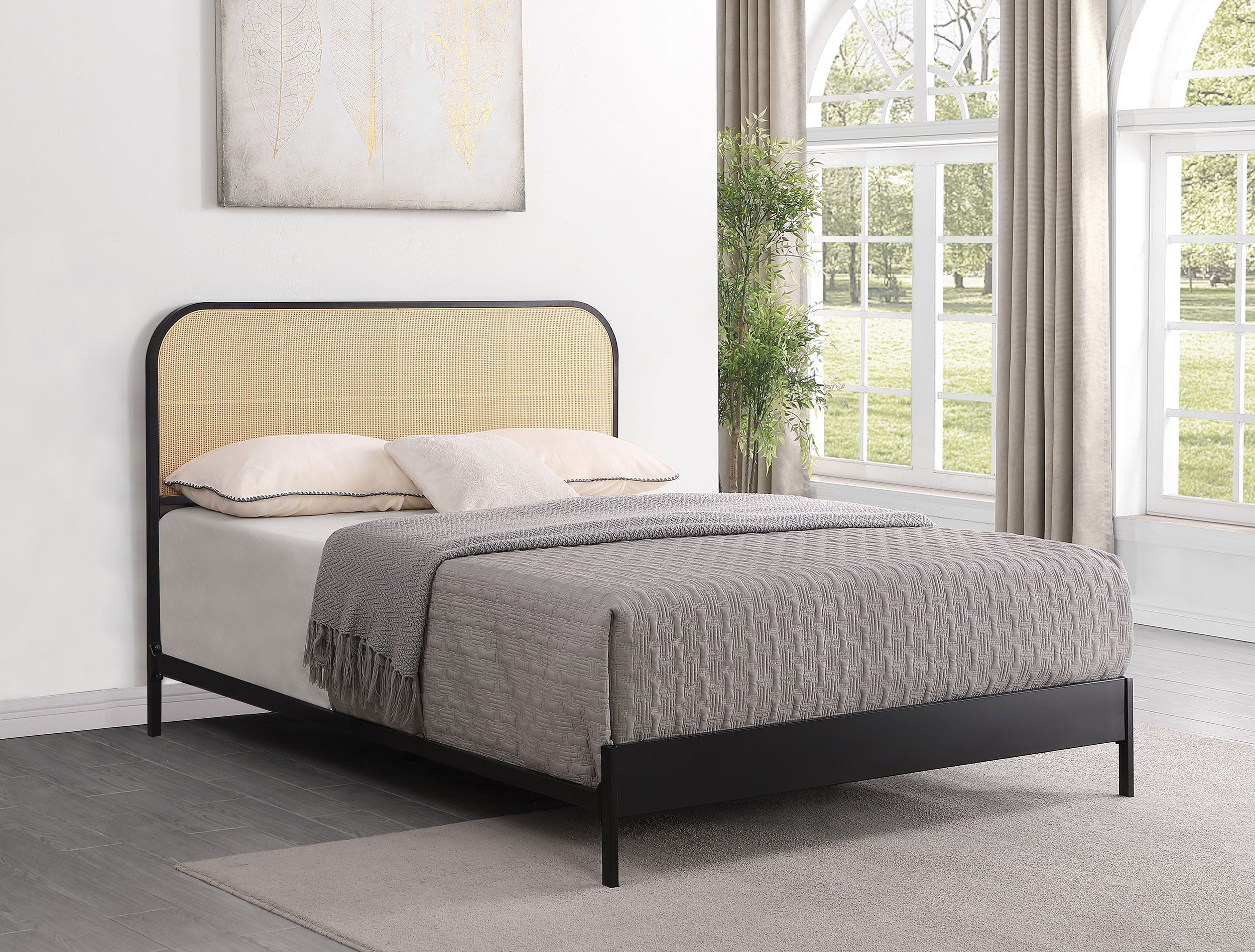 Coaster Fine Furniture Amherst - Radio Weave Rattan Metal Bed | Meri Furniture