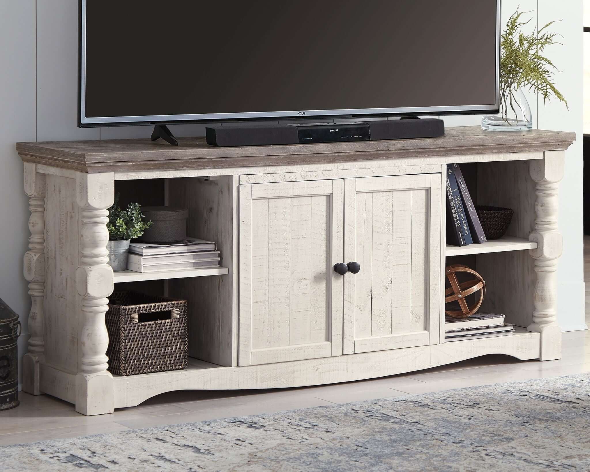 Havalance - 4 Pc. - Entertainment Center - 67" TV Stand - Brown / Beige
