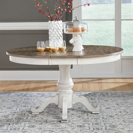 Liberty Furniture Ocean Isle - Pedestal Table Set - Antique White | Meri Furniture