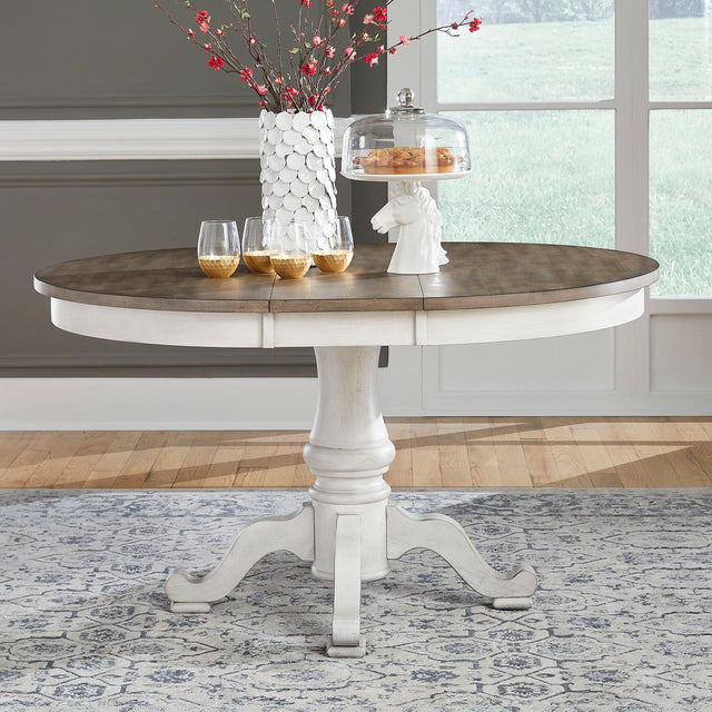 Liberty Furniture Ocean Isle - Pedestal Table Set - Antique White | Meri Furniture