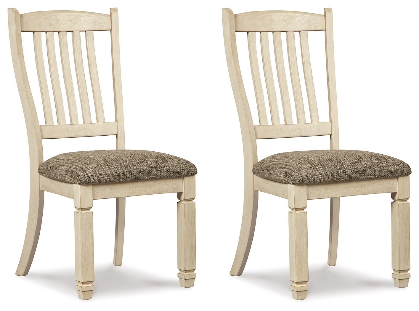 Signature Design by Ashley® Bolanburg - Brown / Beige - Dining Uph Side Chair (Set of 2) - Rake Back | Meri Furniture