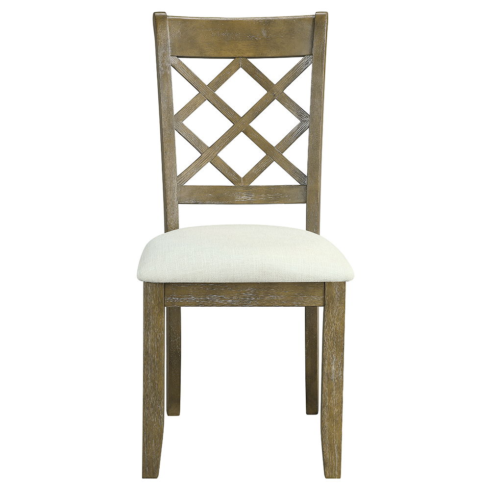 Karsen - Side Chair Set of 2) - Beige Linen & Rustic Oak