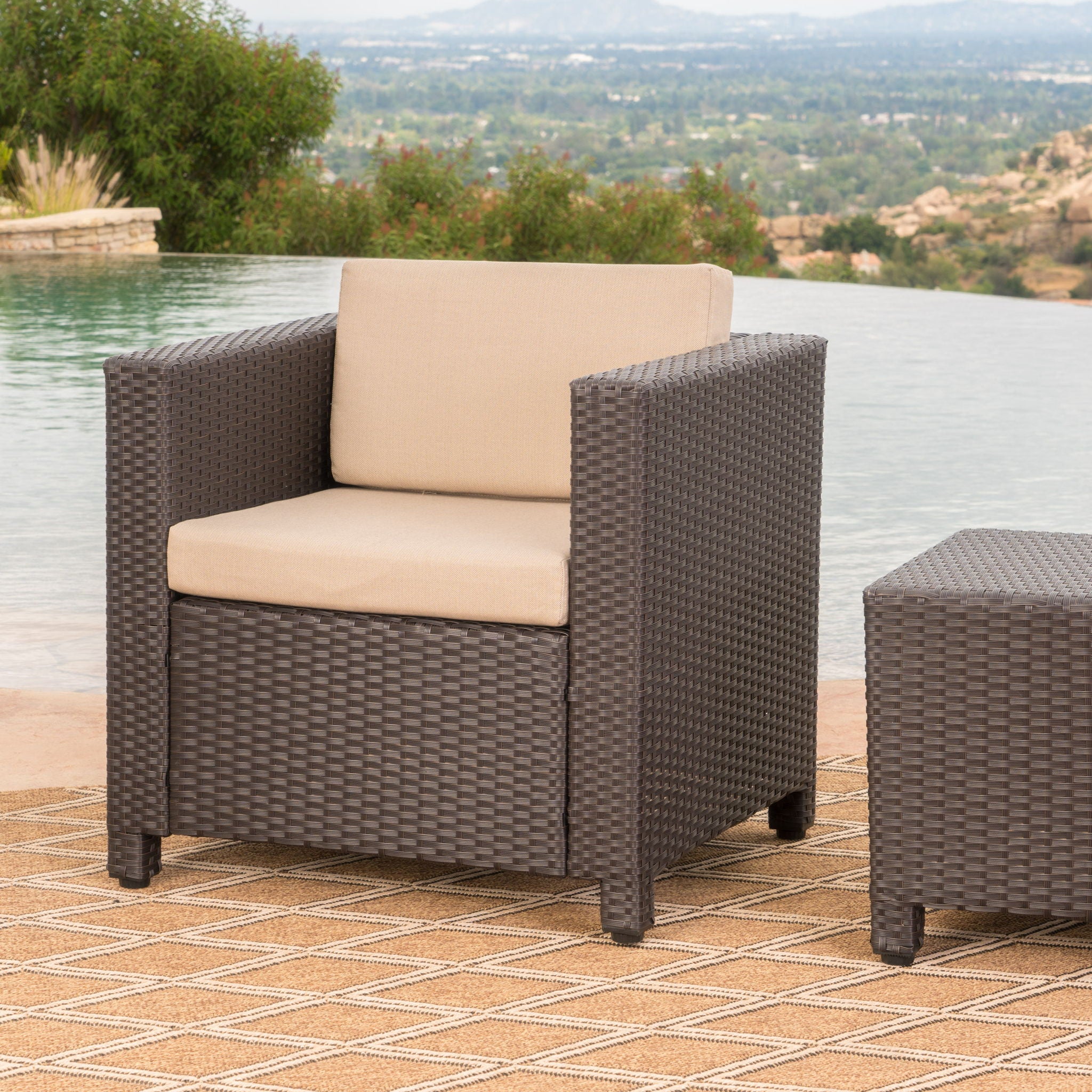 Stylish Outdoor Club Chair With Weather Resistant Cushions