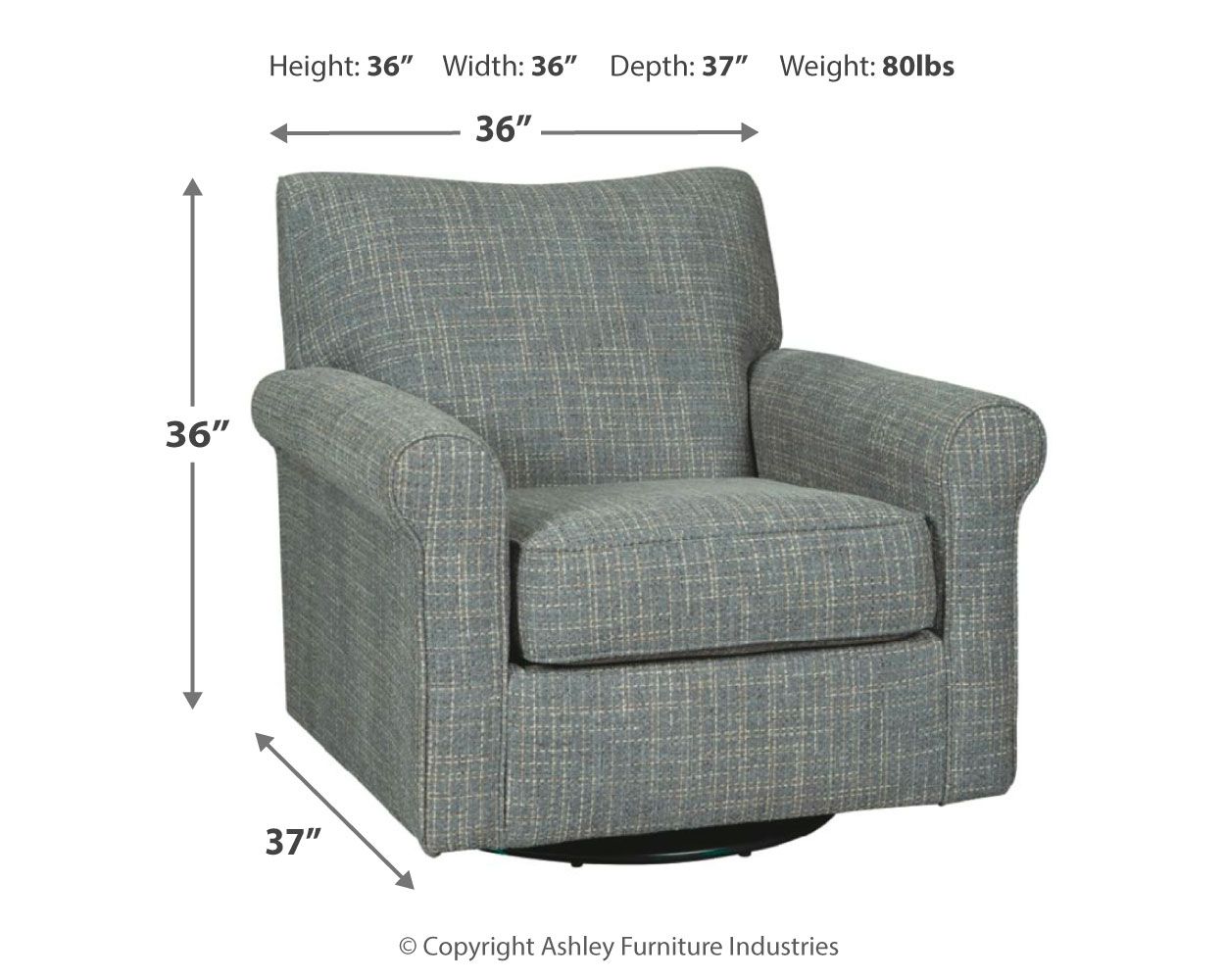 Ashley Furniture Renley - Ash - Swivel Glider Accent Chair | Meri Furniture