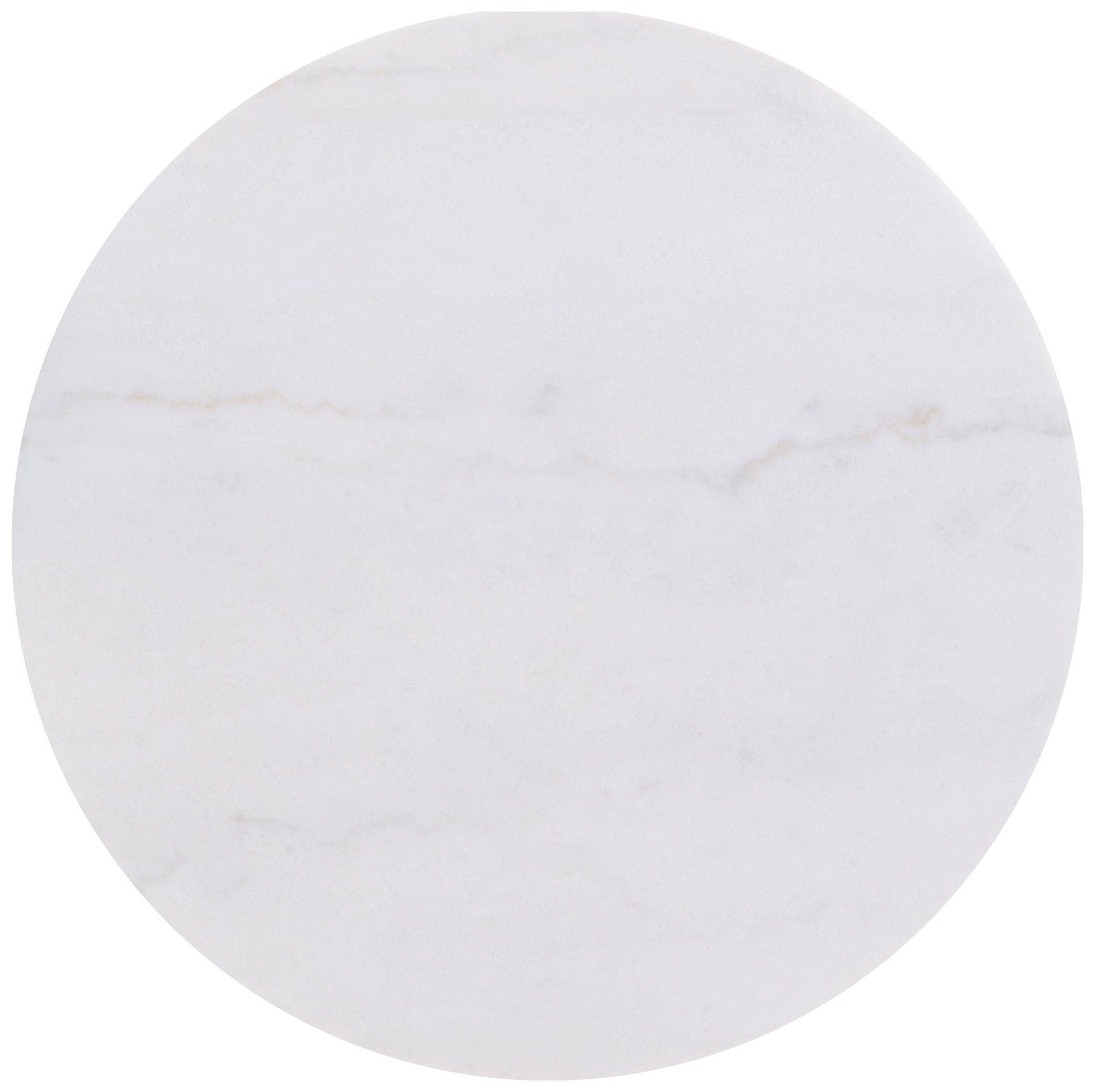 Jason 2-piece Round White Marble Coffee Table Set Honey Brown