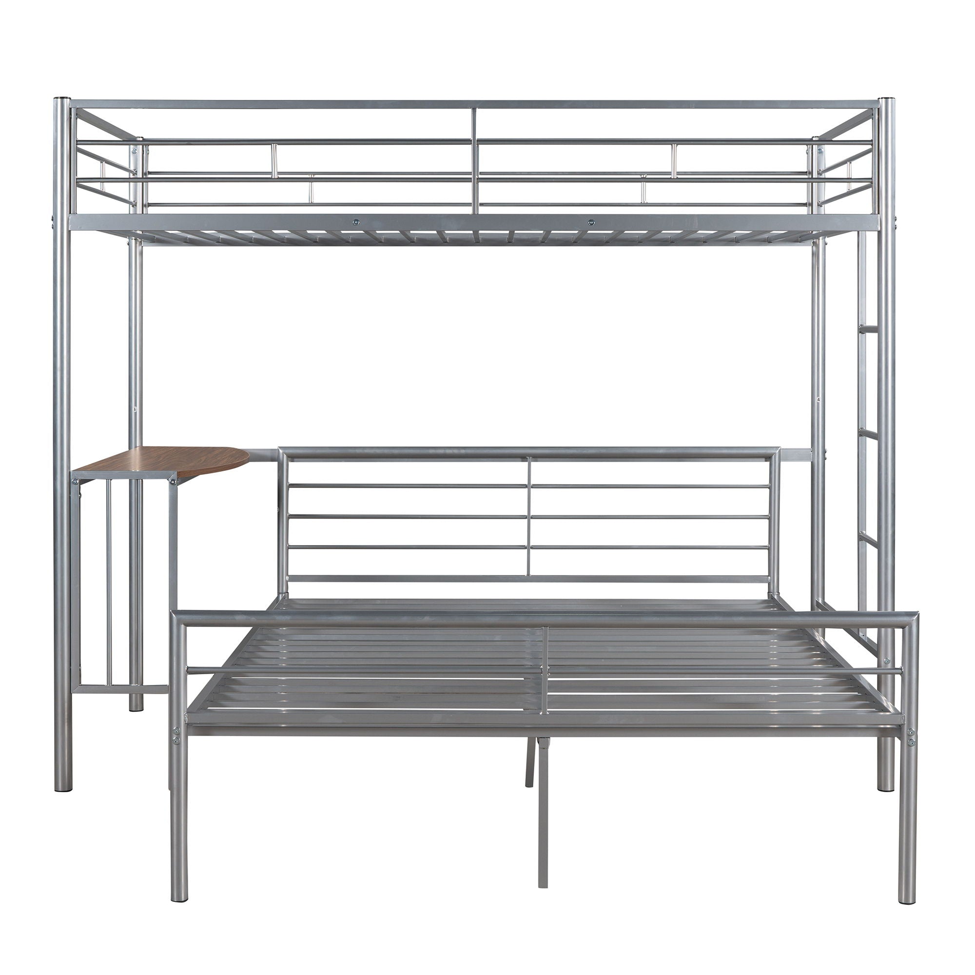 Bunk Bed With Desk, Ladder And Quality Slats For Bedroom