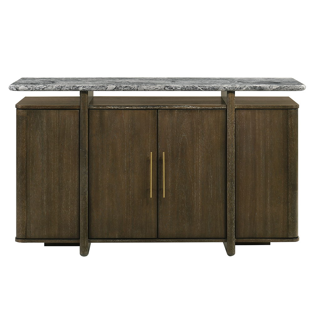 Dillon - Server With Marble Top - Natural / Walnut