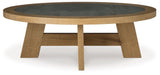 Signature Design by Ashley® Brinstead - Light Brown - Oval Cocktail Table | Meri Furniture
