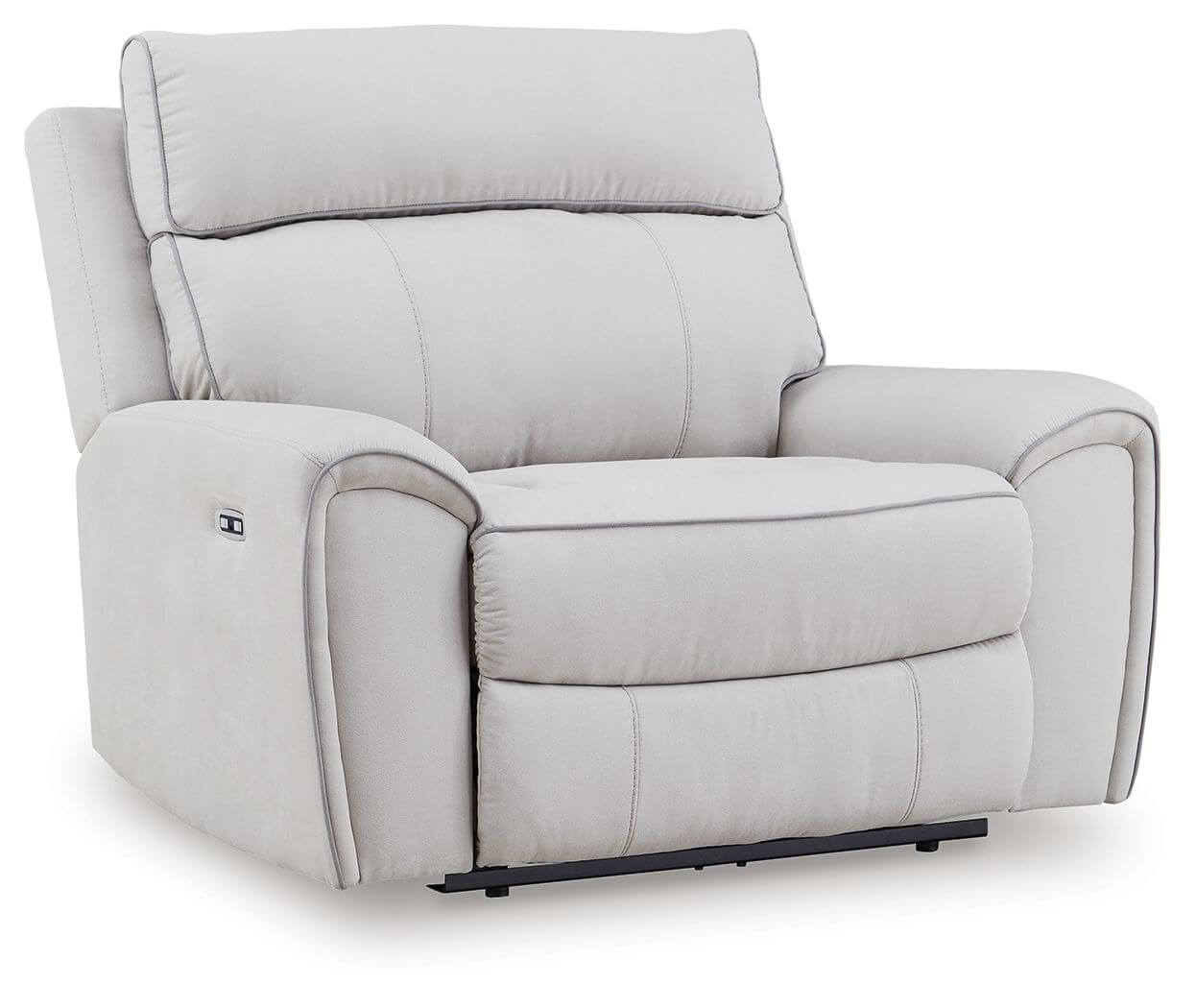 Social Pointe - Power Recliner / Adjustable Headrest - Pearl / Ash