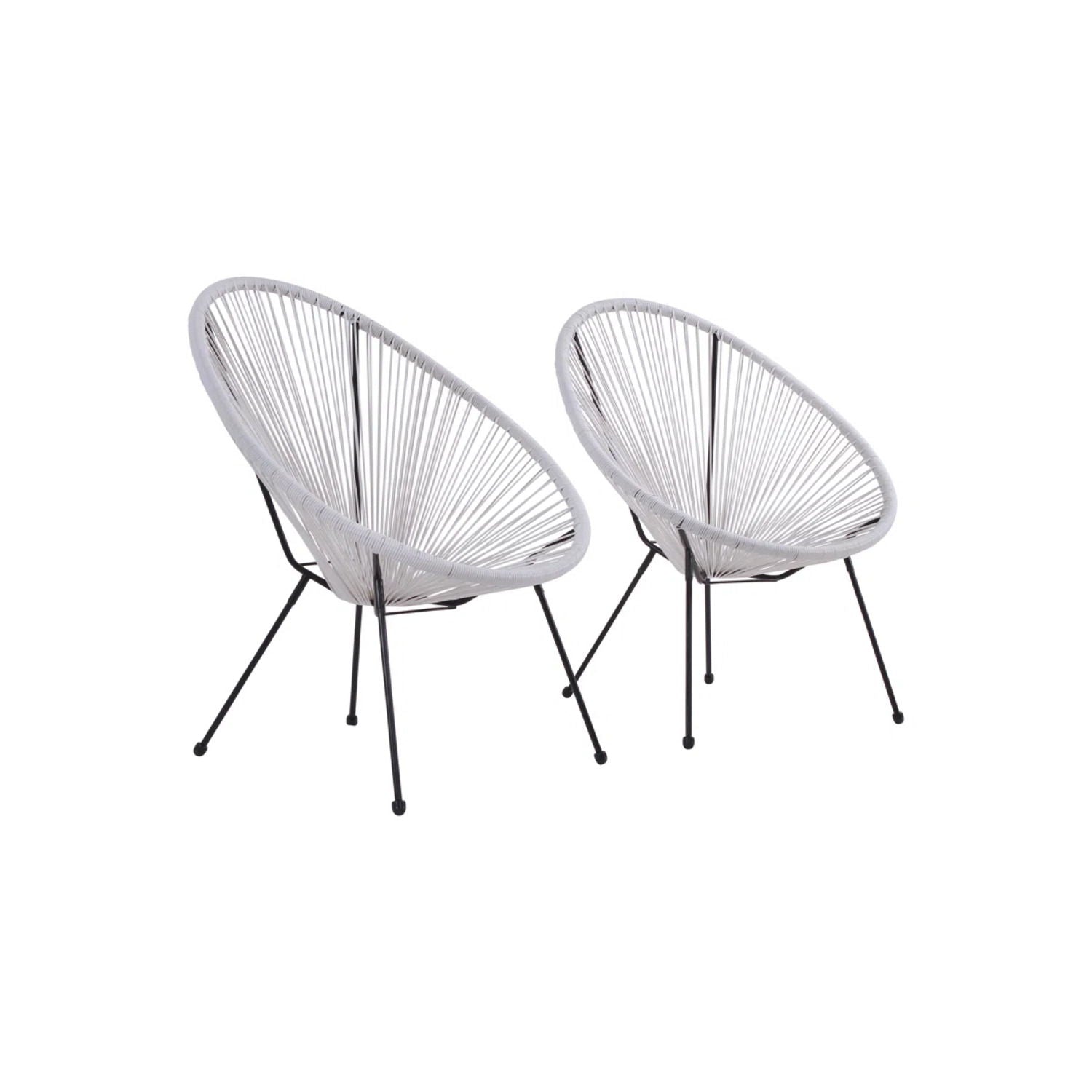Modern Egg Shaped String Chairs (Set of 2)