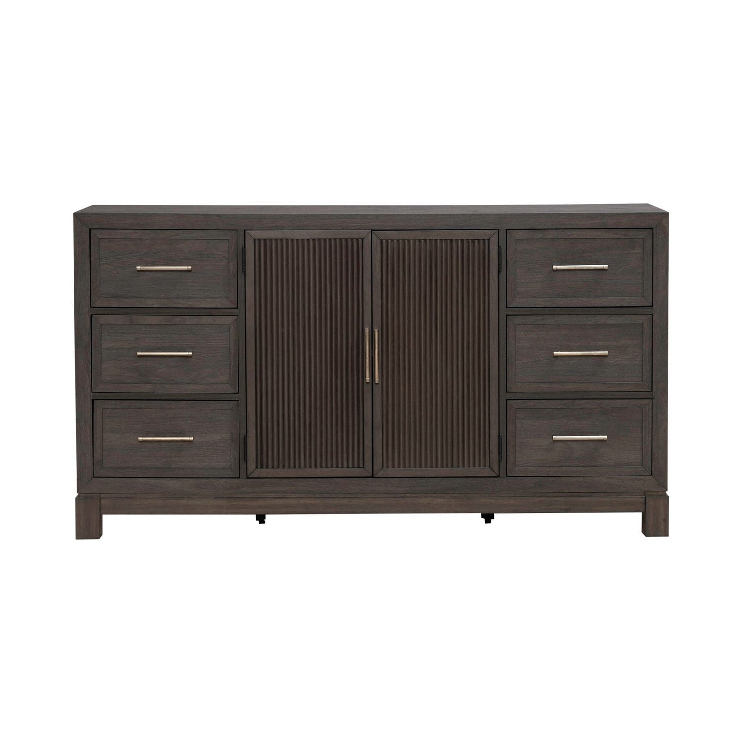 Modern Edge - 2 Door 6 Drawer Dresser - Brown
