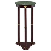 Edite - Round Marble Top Accent Side Table - Merlot