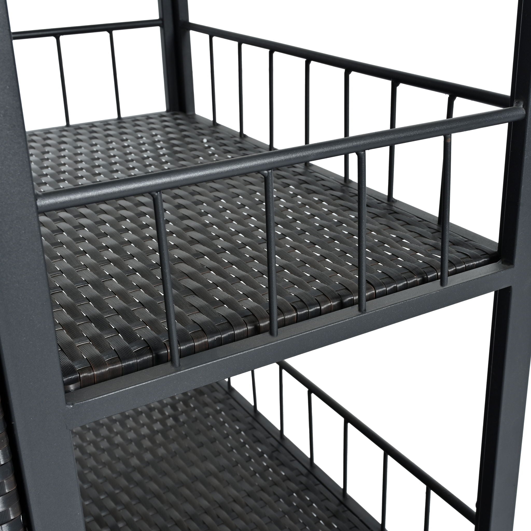 Outdoor Kitchen Island With Storage, Cooking Station, Grill Cart, Foldable Tabletop, And Bottle Opener - Dark Brown