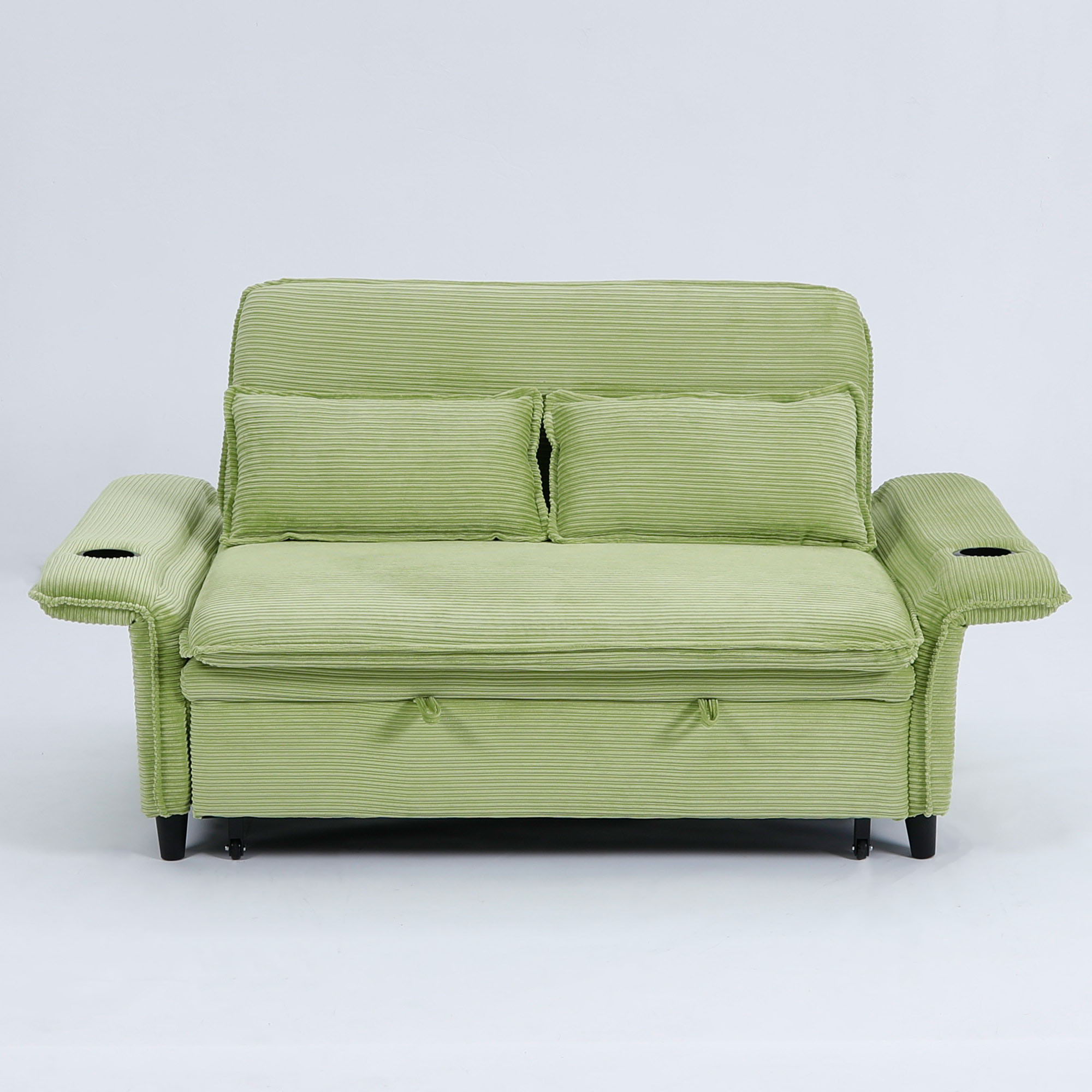 Modern Fabric Multi-Functional Sofa Bed With Adjustable Armrests And Backrests