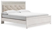 Altyra - King Panel Bed With Upholstered Headboard - White