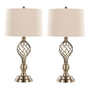 Linx - Twist Contemporary Table Lamp (Set of 2) - Antique Soft Brass / White