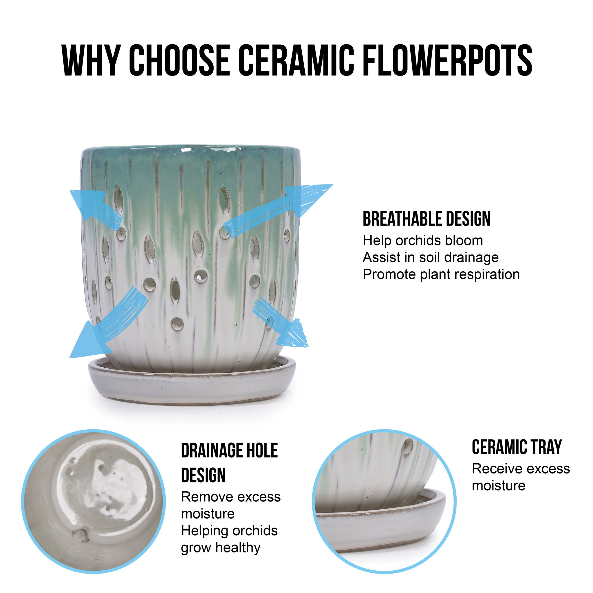 Flowerpot With Drainage Hole (Set of 2)