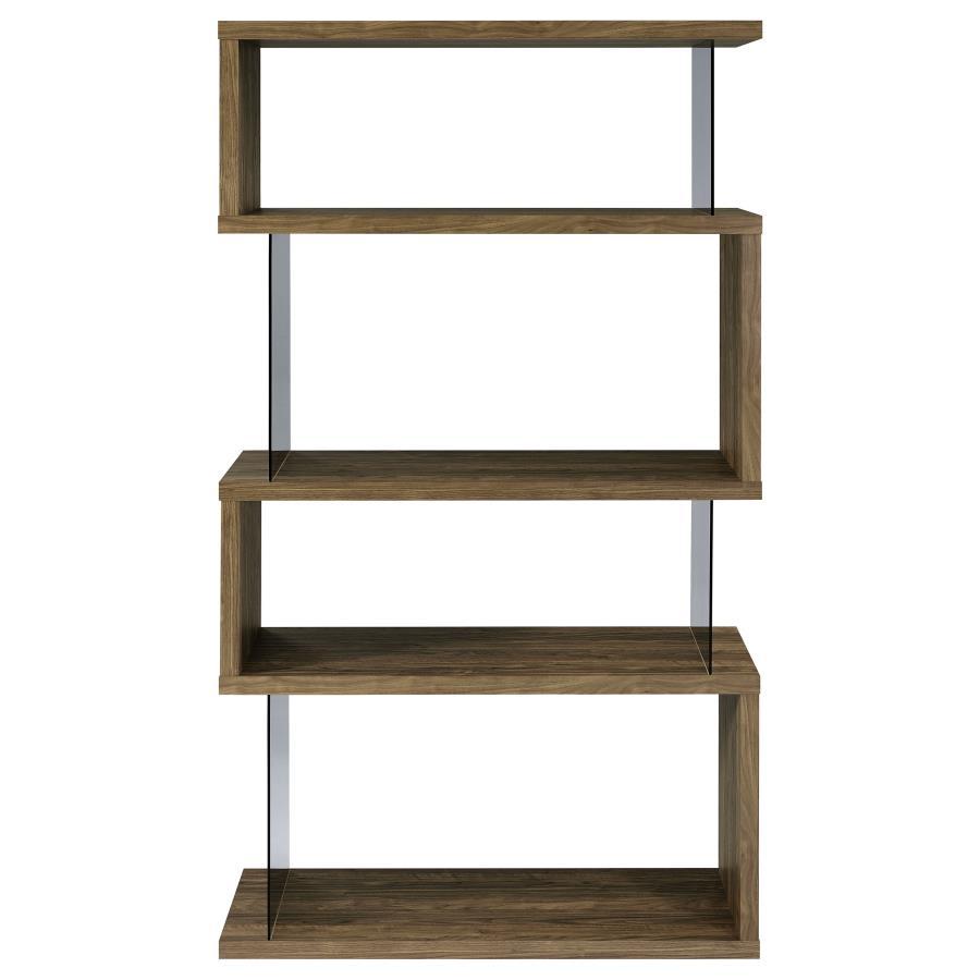 Coaster Fine Furniture Emelle - 4-Shelf Glass Panel Bookshelf | Meri Furniture
