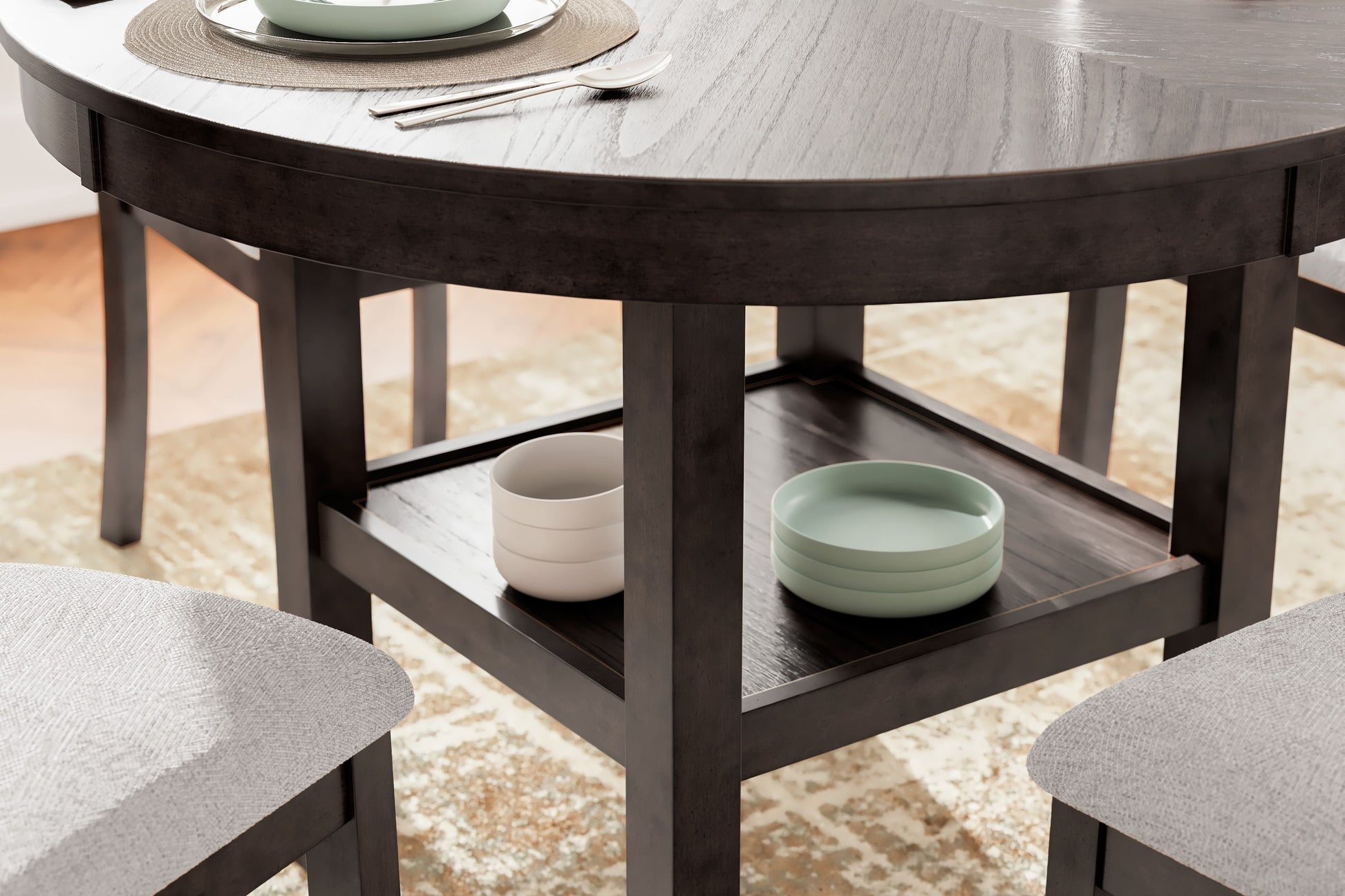 Signature Design by Ashley® Langwest - Brown - Dining Room Table Set (Set of 5) | Meri Furniture