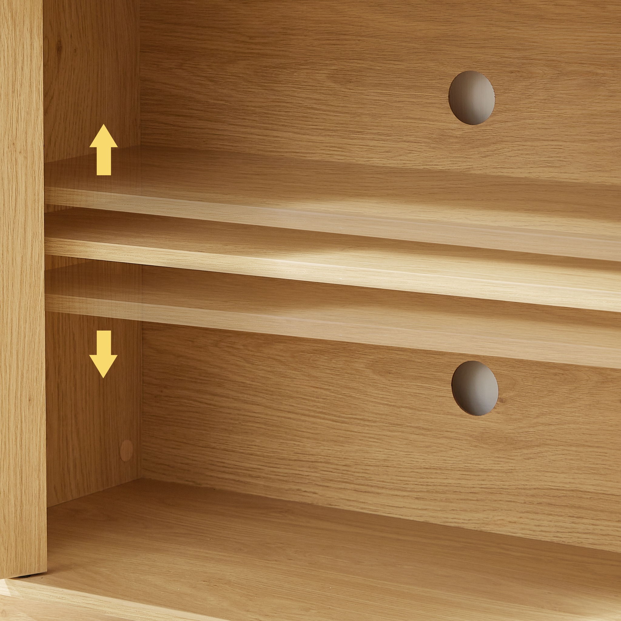 Modern Wavy TV Stand Rounded Sideboard With Storage Cabinet