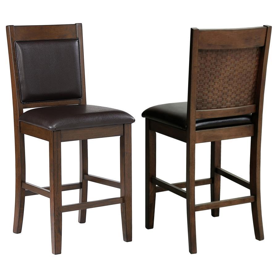 Coaster Fine Furniture Dewey - Upholstered Counter Chair (Set of 2) - Walnut | Meri Furniture