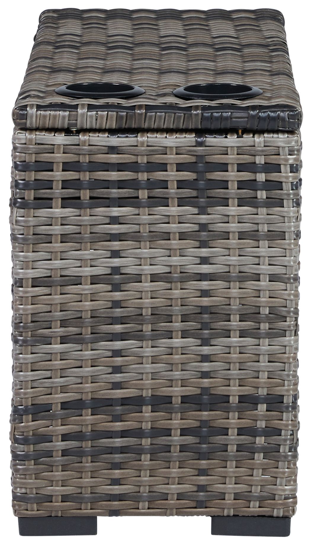 Signature Design by Ashley® Harbor Court - Gray - Console With Drink Holders | Meri Furniture