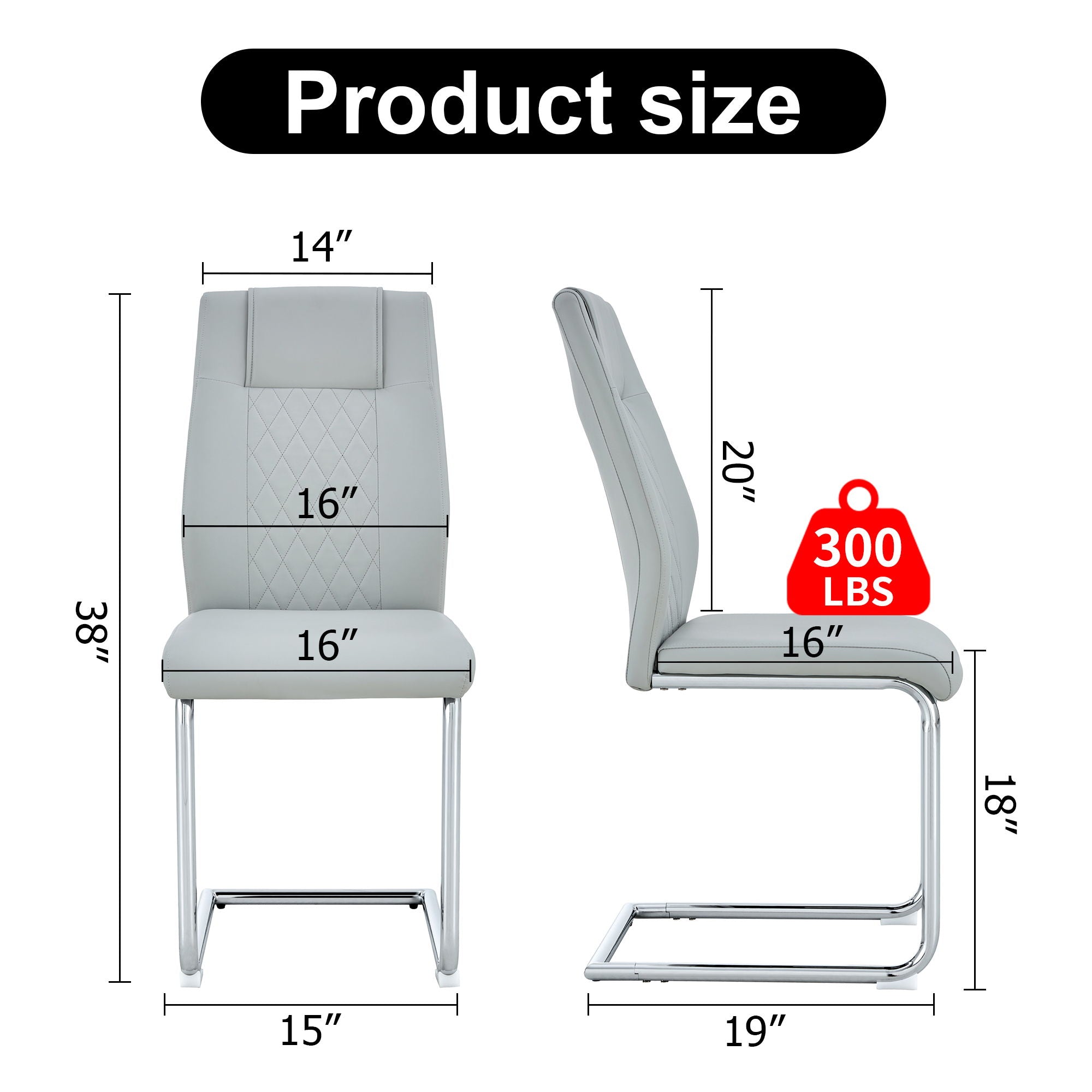 Modern Dining Chairs With Padded Seat, Metal Legs