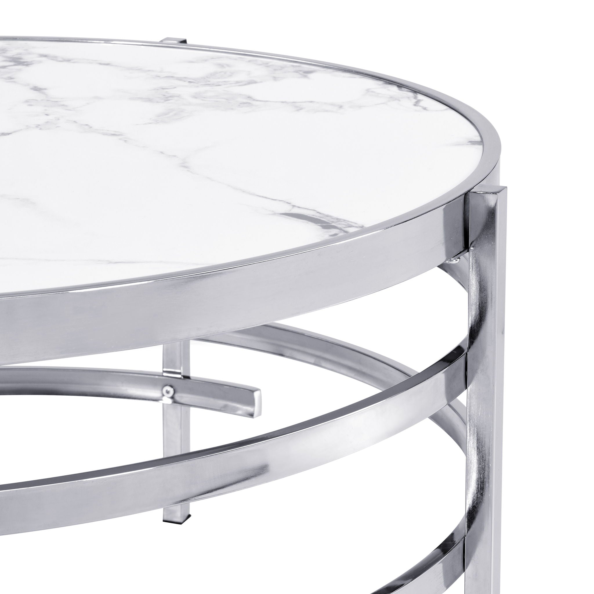 Elegant Round Table With Sintered Stone Top & Sturdy Metal Frame