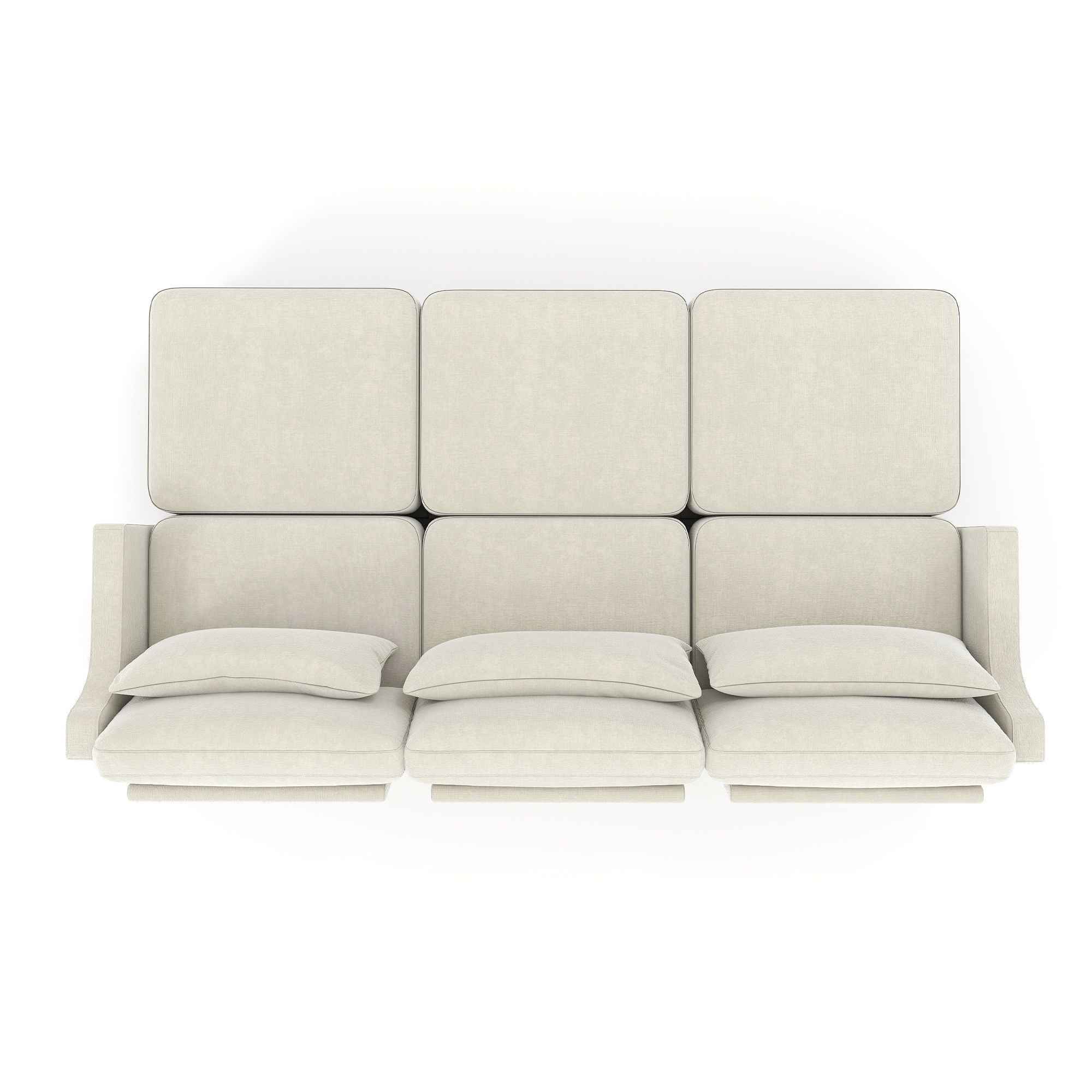 Stylish Sofa With Ottoman And Lumbar Pillows, Ergonomic Design