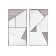 Chafik - Accent Mirror Set of 2) - Mirrored, Natural Oak & Chrome