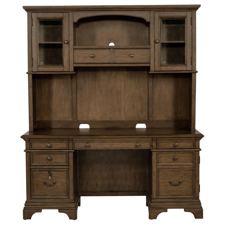 Coaster Fine Furniture Hartshill - 5-Drawer Credenza With Hutch - Burnished Oak | Meri Furniture