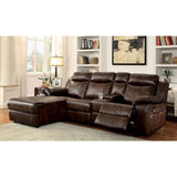 Furniture of America Hardy - Sectional With Console - Brown | Meri Furniture