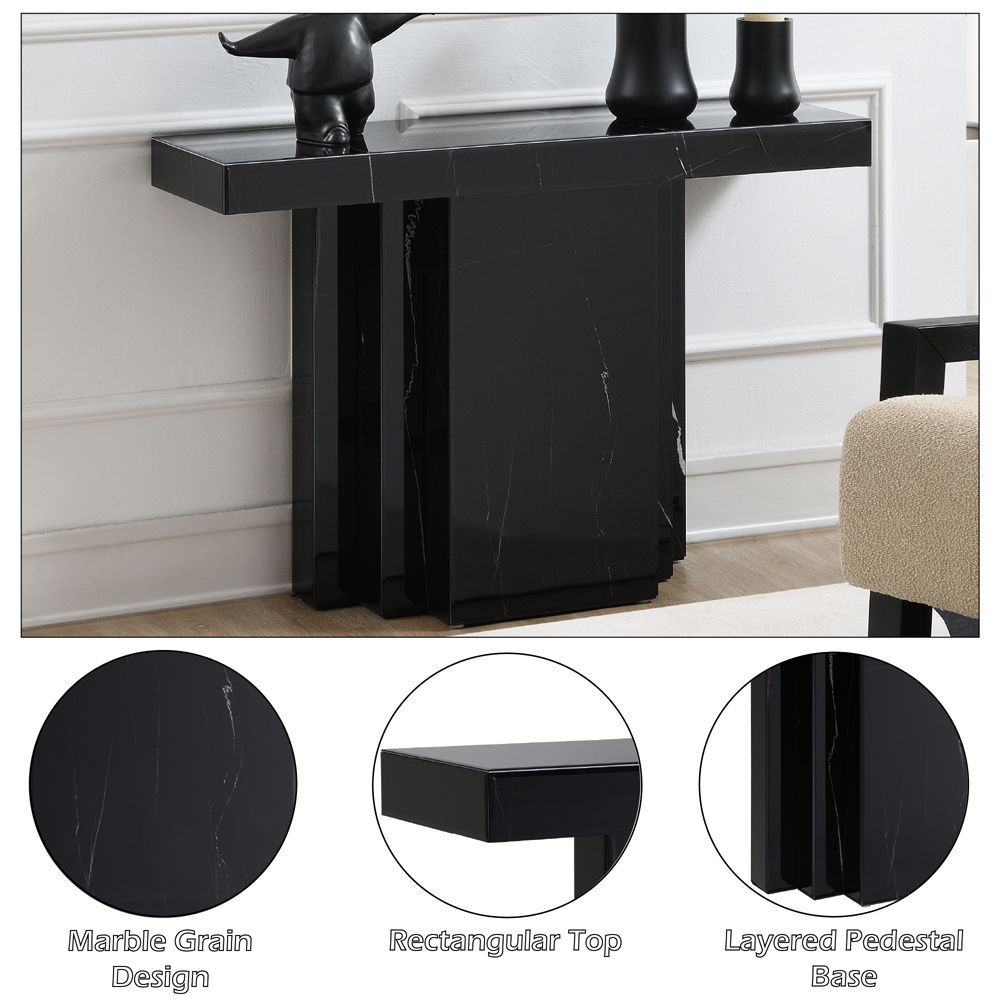 Drisana - Console Table - Black Mirrored