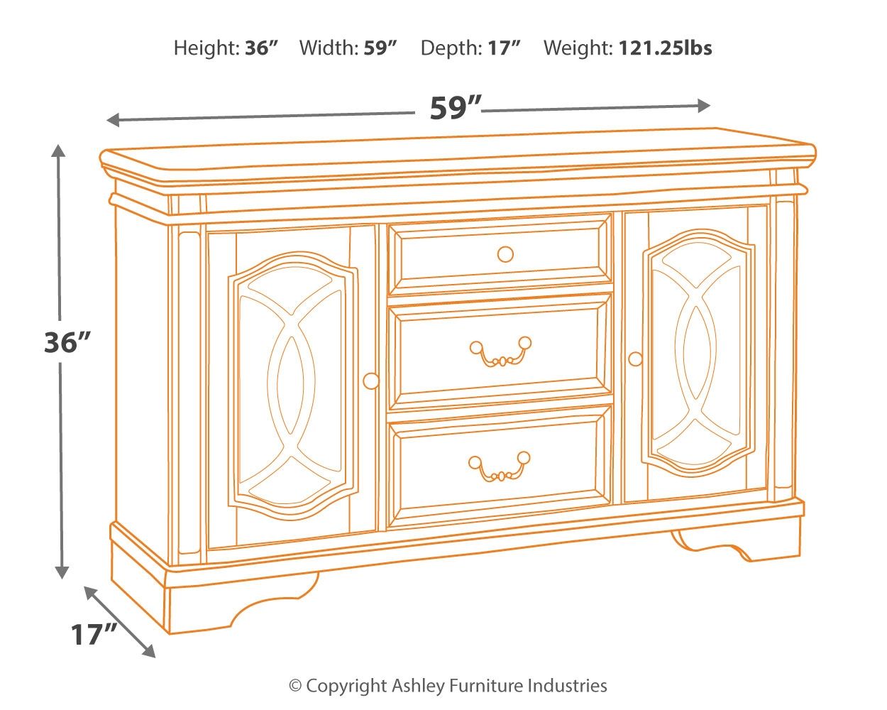 Ashley Furniture Realyn - Chipped White - Dining Room Server | Meri Furniture