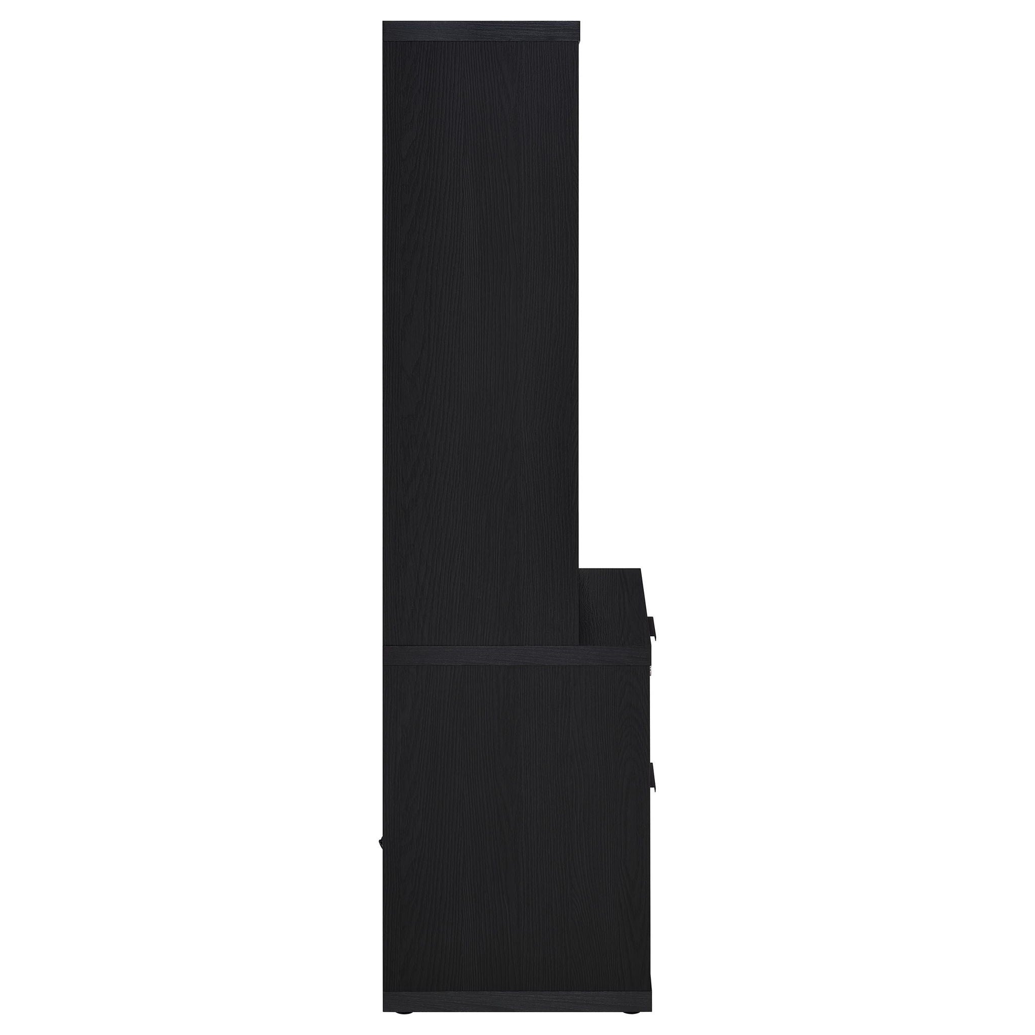 Westpark 3-shelf Bookcase USB and Lockable Drawer Black