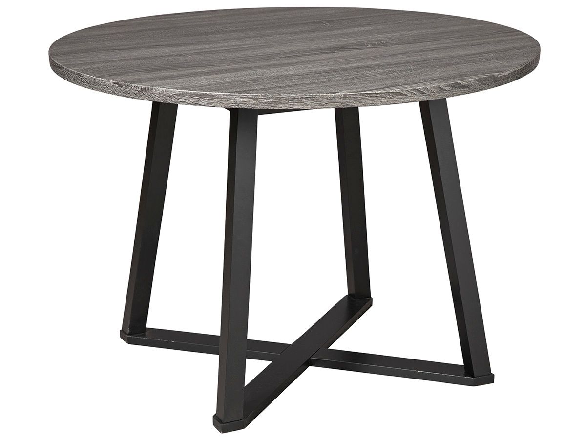 Signature Design by Ashley® Centiar - Black / Gray - Round Dining Room Table | Meri Furniture