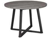 Signature Design by Ashley® Centiar - Black / Gray - Round Dining Room Table | Meri Furniture