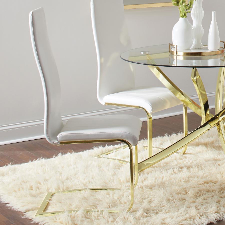 Coaster Fine Furniture Montclair - Upholstered Dining Side Chair (Set of 4) - White | Meri Furniture