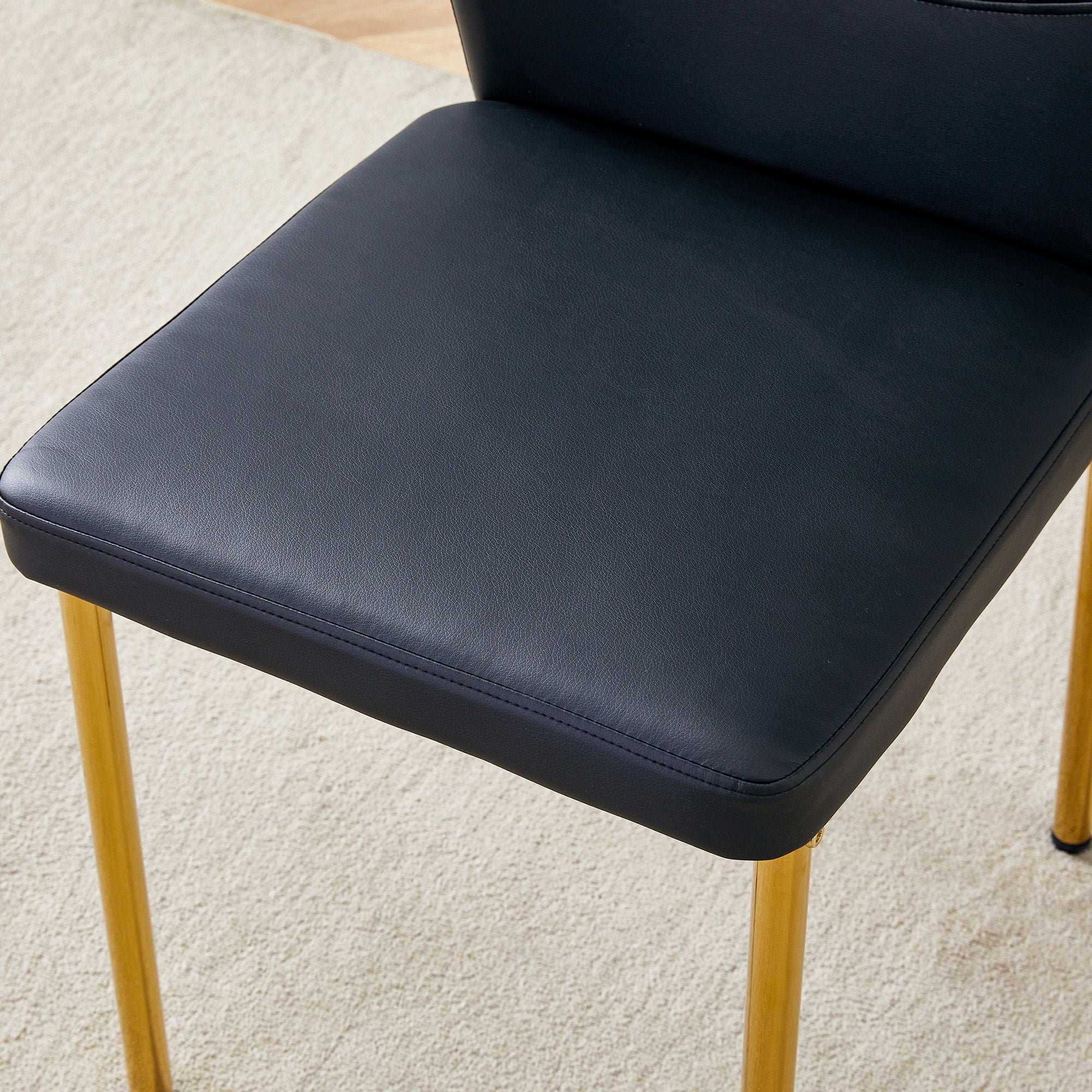 Luxury Simple Chair With Metal Gold Leg