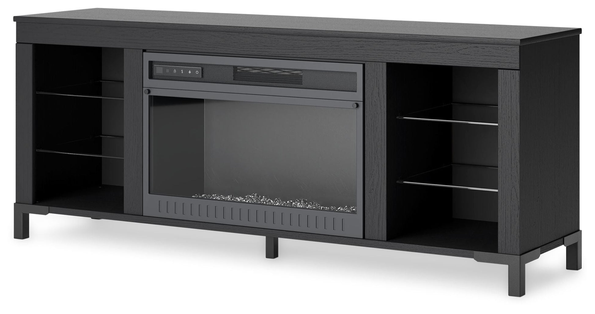 Signature Design by Ashley® Cayberry - Black - TV Stand With Fireplace | Meri Furniture