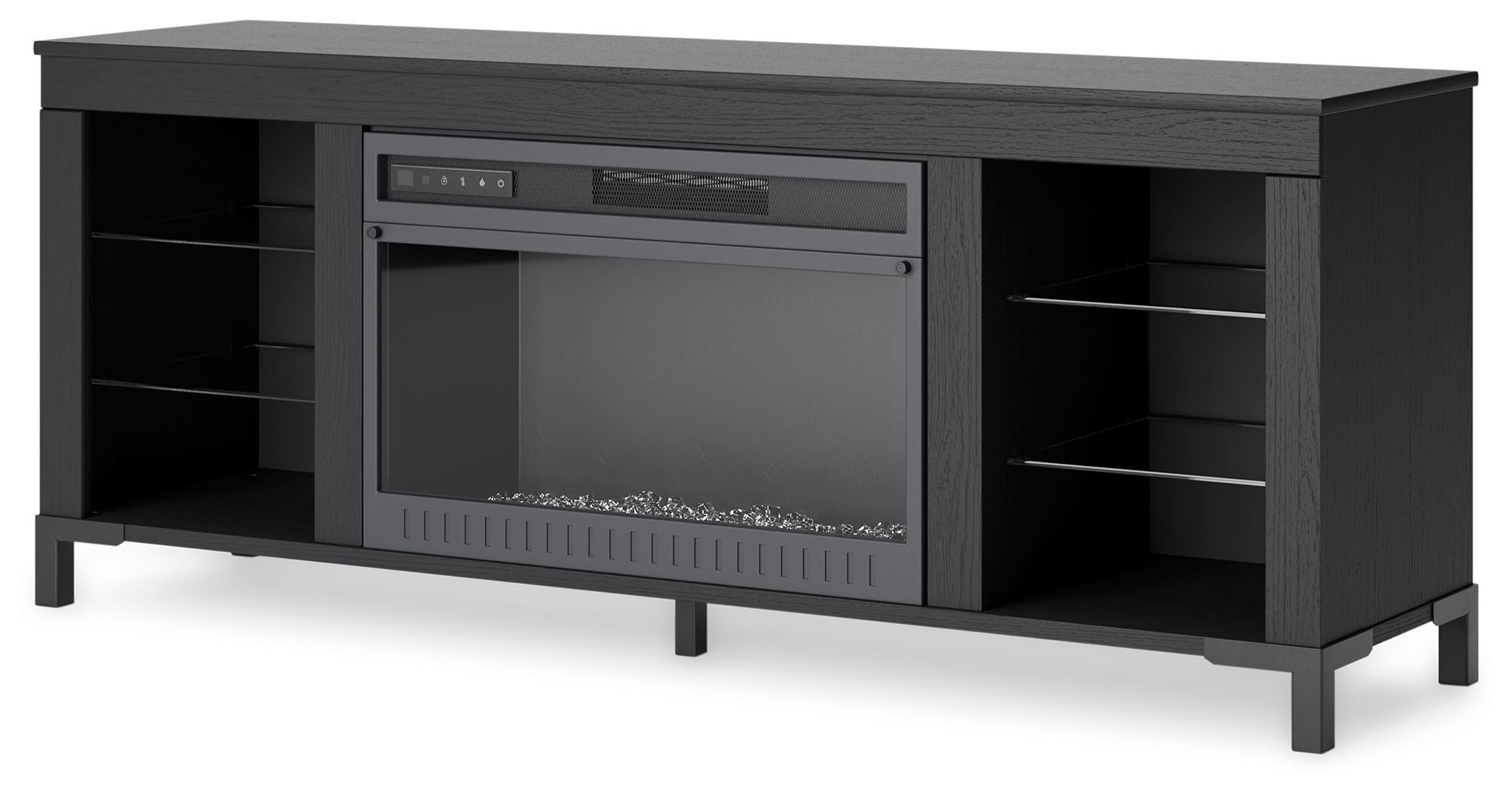 Signature Design by Ashley® Cayberry - Black - TV Stand With Fireplace | Meri Furniture