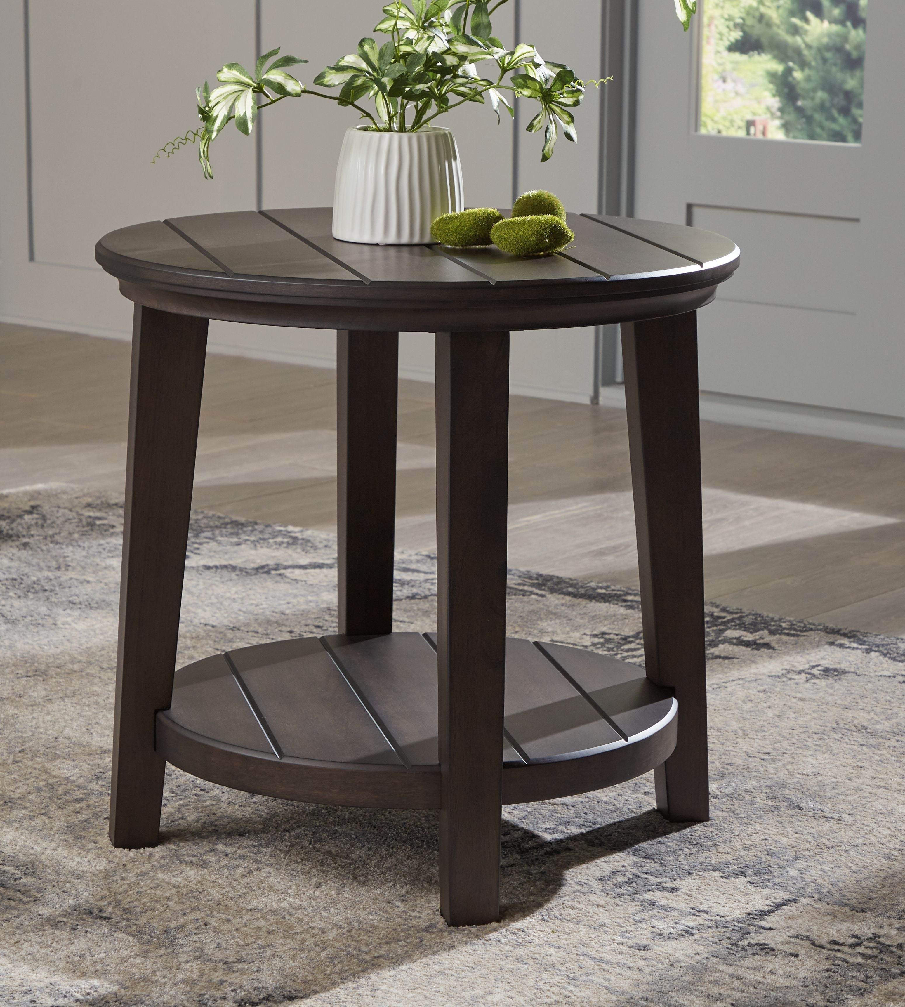 Signature Design by Ashley® Celamar - Dark Brown - Round End Table | Meri Furniture