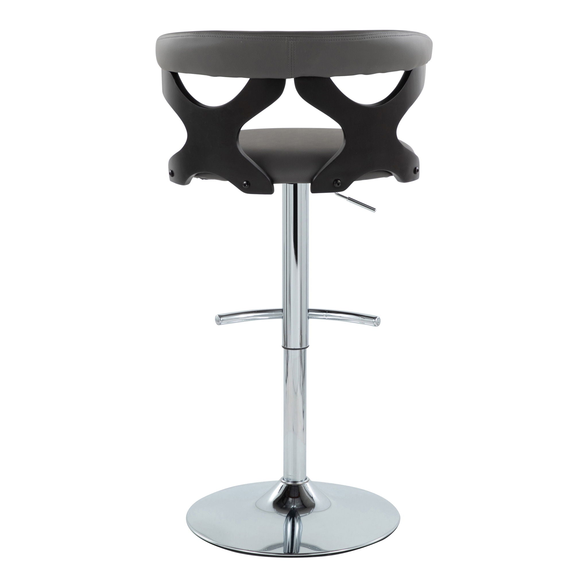 Gardenia - Contemporary Adjustable Barstool & Swivel, Rounded T Footrest (Set of 2)